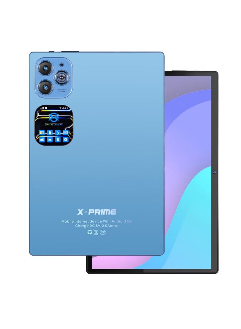 اكس برايم تابلت i16 Pro بنظام أندرويد 12، شاشة 10.1 بوصة عالية الدقة، ذاكرة وصول عشوائي (RAM) سعة 12 جيجابايت، ذاكرة تخزين داخلية (ROM) سعة 512 جيجابايت، معالج ثماني النواة، شريحتي اتصال، يدعم تقنية الجيل الخامس، واي فاي، مع لوحة مفاتيح وماوس، تابلت تعليمي للطلاب - أزرق - Image 1
