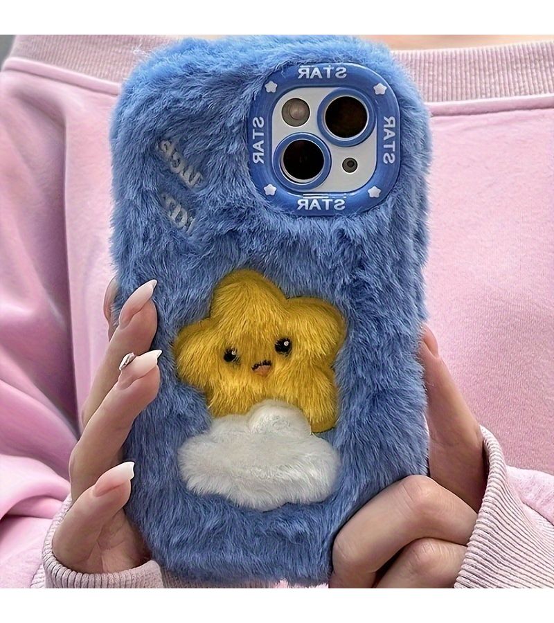 White Fluffy Plush Phone Case for iPhone 17 Pro Max Fall Winter Drop Proof - Image 5