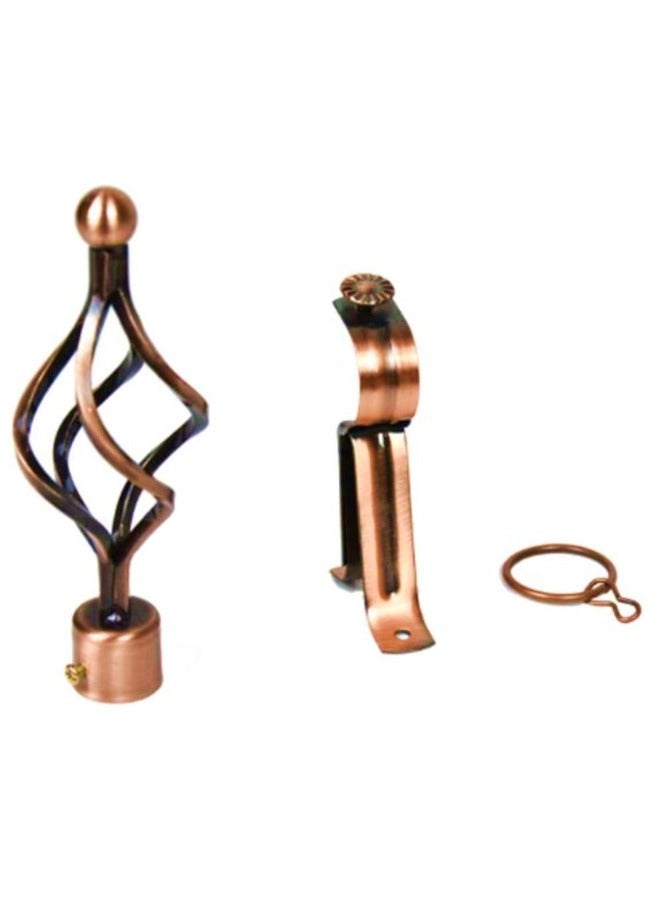 AL WADI FURNITURE Set of 2 Roman Pole Style Heavy Duty Luxury Extendable Curtain Rods, Metal Single Rods Finials Decorative End Window Treatment Rods Drapery Rods (ROSE GOLD, 200 – 400 cm)  - Image 4