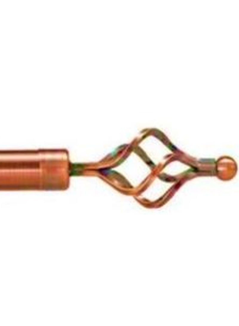 AL WADI FURNITURE Set of 2 Roman Pole Style Heavy Duty Luxury Extendable Curtain Rods, Metal Single Rods Finials Decorative End Window Treatment Rods Drapery Rods (ROSE GOLD, 200 – 400 cm)  - Image 3