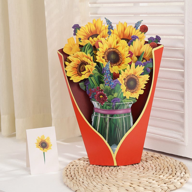 Mother'S Day Greeting Card Creative 3D Greeting Card Paper Holding Flowers Teacher'S Day Thank You Blessing Gift - Image 1