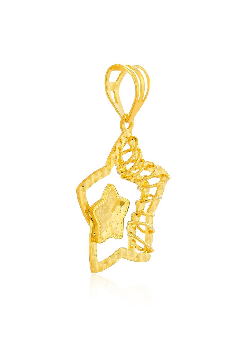 BAFLEH JEWELLERY 22K Gold Star Shpae Pendant by Bafleh Jewellery - Image 2