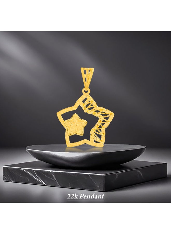 BAFLEH JEWELLERY 22K Gold Star Shpae Pendant by Bafleh Jewellery - Image 4
