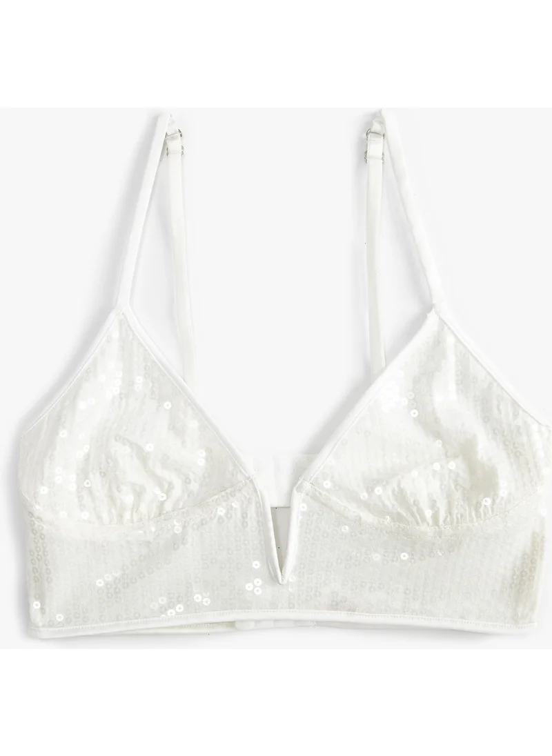 KOTON Bridal Bra Sequined Unpadded Unsupported