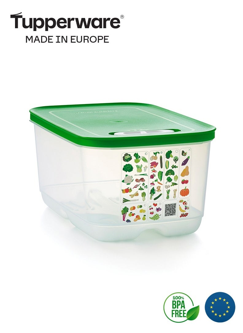 Tupperware - Tupperware Ventsmart Low Veggie Keeper 4.4L With Green Cover - Image 1