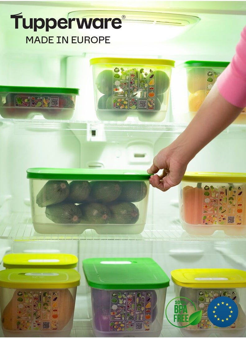 Tupperware - Tupperware Ventsmart Low Veggie Keeper 4.4L With Green Cover - Image 1