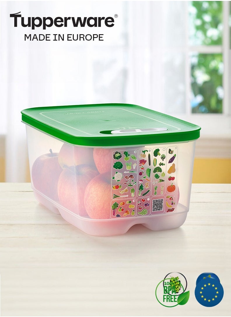 Tupperware - Tupperware Ventsmart Low Veggie Keeper 4.4L With Green Cover - Image 1