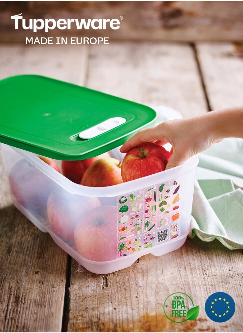 Tupperware - Tupperware Ventsmart Low Veggie Keeper 4.4L With Green Cover - Image 1