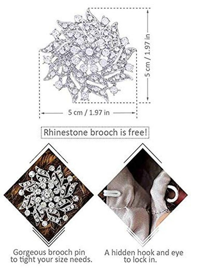 Jovono Women's Wedding Fur Shawl and Wraps Bridal Fur Stoles with Rhinestone Brooch for Bride and Bridesmaids - Image 5