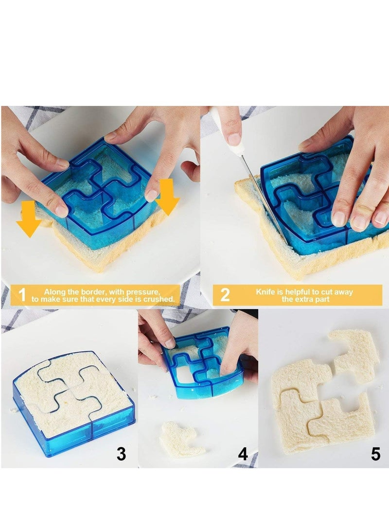 Loquat 6 Pack Sandwich Cutters Bread Sandwich Cutter DIY Sandwich Cookie Slicer Maker Kit for Kids - Image 3