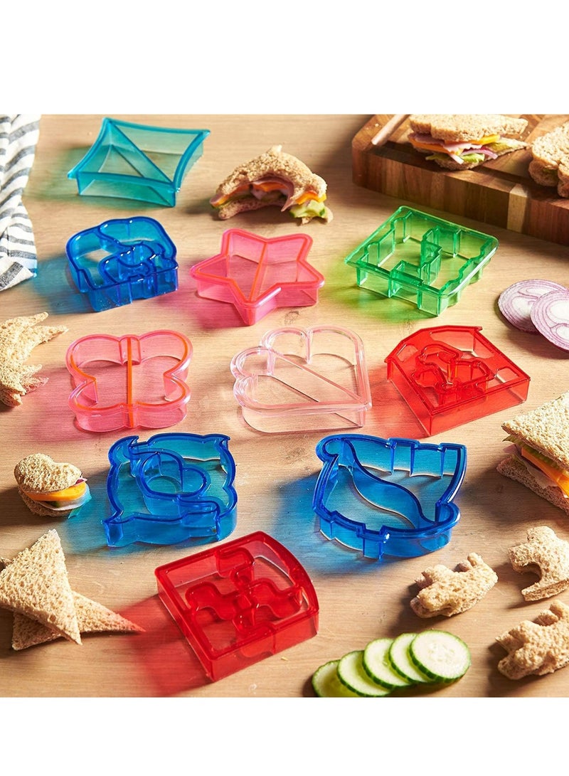 Loquat 6 Pack Sandwich Cutters Bread Sandwich Cutter DIY Sandwich Cookie Slicer Maker Kit for Kids - Image 1