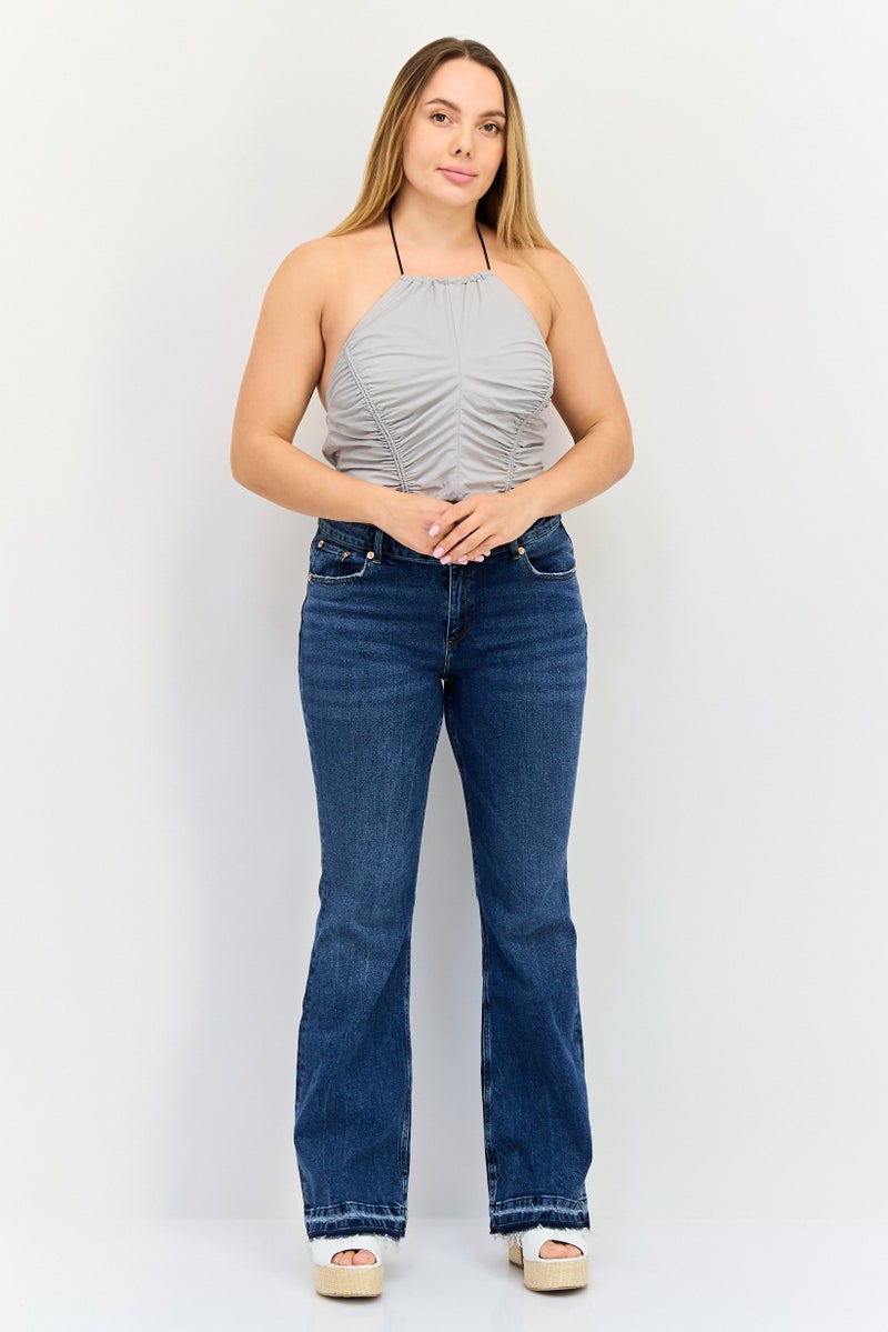 Bershka بلوزة نسائية بدون أكمام بحمالة عنق، رمادي - Image 4