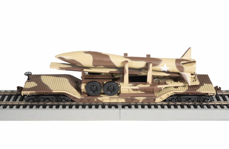 Bachmann Trains 52 Center Depressed Flat Car Desert Camouflage with Missile HO Scale - Image 2