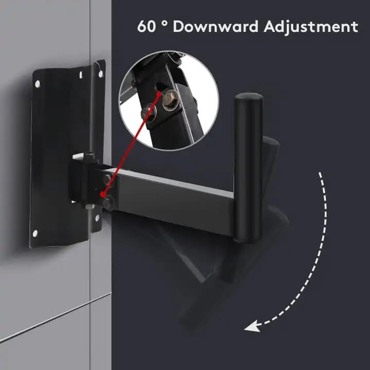 kh Universal Adjustable Wall Mount Speaker Bracket Stand w/Angle Tilt Rotation for Speaker tilt 180 Degrees Speaker Stand for Wall Speaker with Hole (Pack of 1) - Image 4
