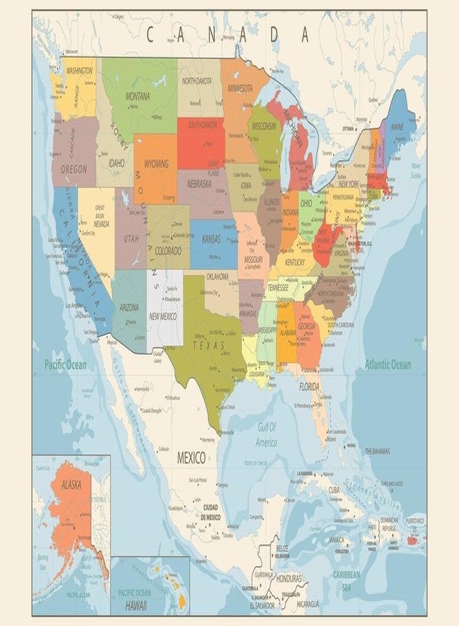 Poster Foundry Gulf Of America Map of United States USA Updated 2026 US Maps Poster Cool Wall Art Print Poster 18x12 - Image 1