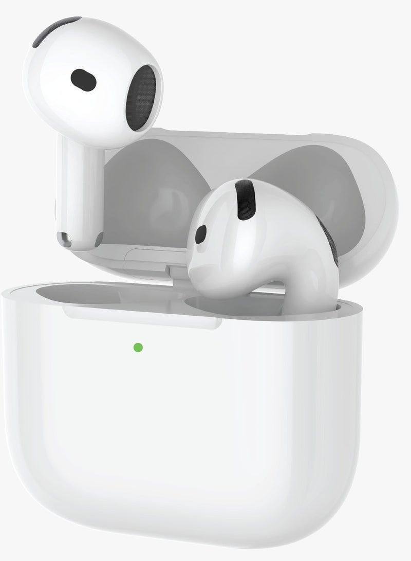 porodo Earbuds Gen 4 with Touch Control and ENC Noise Reduction / Immersive Audio / Wireless and Type-C Charging / Bluetooth v5.3 - White - Image 2