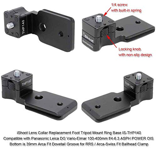 iShoot Lens Collar Replacement Foot Tripod Mount Ring Base Compatible with Panasonic Leica DG Vario-Elmar 100-400mm f/4-6.3 ASPH Power OIS, Lens Support Holder with Arca Fit Dovetail - Image 2