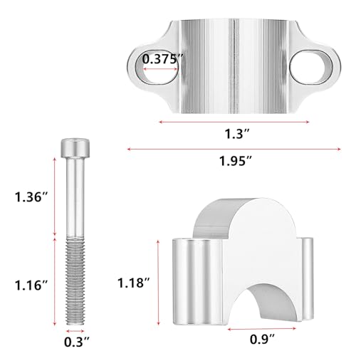 igersaw Silver 7/8" Handlebar Risers 30mm Height Mount Clamp Kit Compatible with Motorcycle ATV Kawasaki Honda Suzuki Yamaha Dirt Bike - Image 2