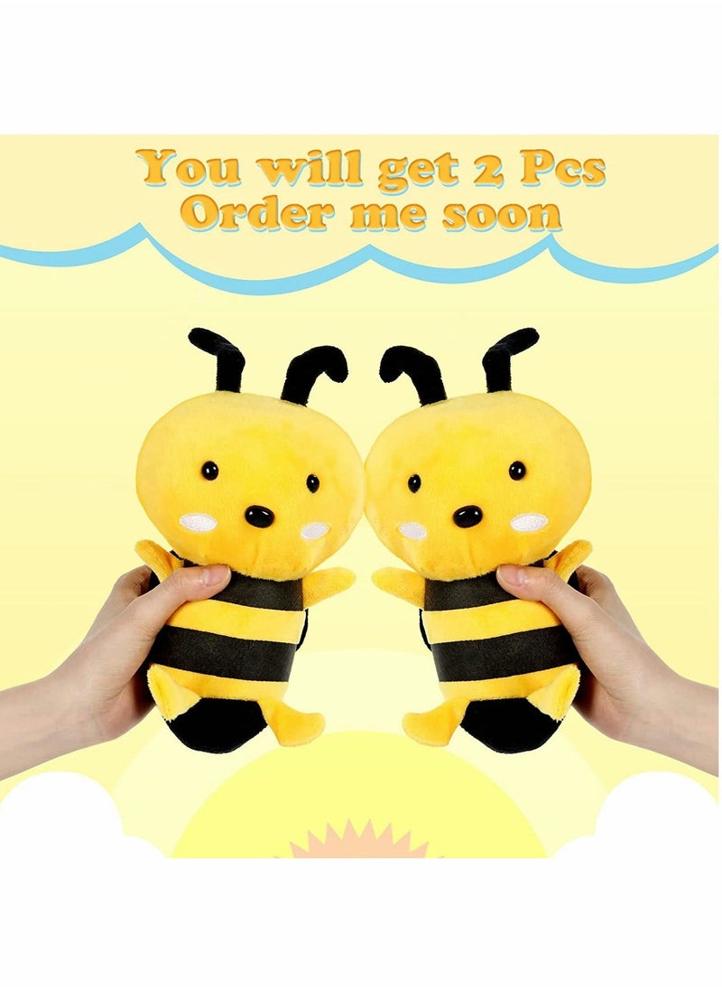 Generic - Bee Plush Toy, 2 Pcs Stuffed Honeybee Toy Bee Movie Plush Bee Stuffed Animal for Honey Bee Decor 1st Birthday Bee Themed Party, 7.87in/20cm - Image 1