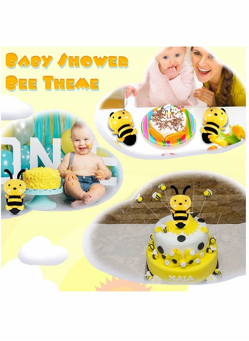 Generic - Bee Plush Toy, 2 Pcs Stuffed Honeybee Toy Bee Movie Plush Bee Stuffed Animal for Honey Bee Decor 1st Birthday Bee Themed Party, 7.87in/20cm - Image 1