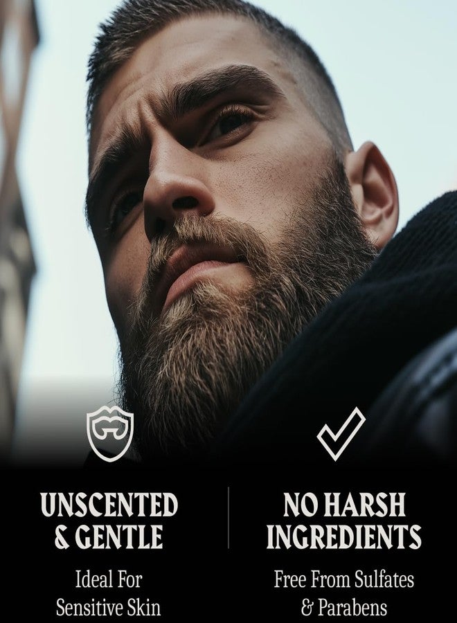 Striking Viking غسول لحية فايكنغ المذهل وبلسم لحية للرجال - بدون رائحة، 10 أونصات لكل زجاجة - شامبو مغذي ومنظف عميق - شامبو وبلسم خالي من الكبريتات مع زيت الجوجوبا - Image 5