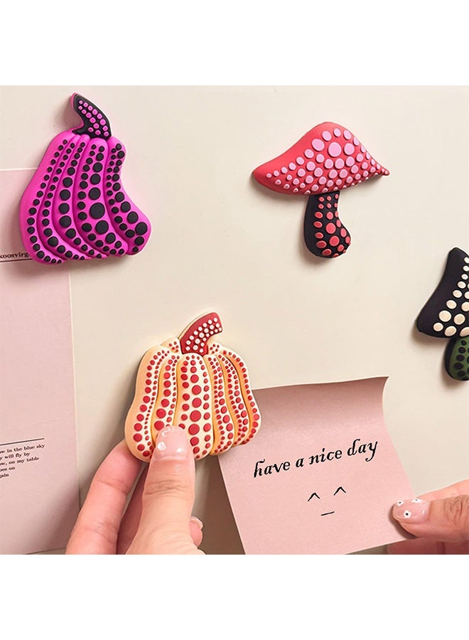 Cute Fridge Magnets Mushroom Pumpkin Flower Full Back Refrigerator Magnet for Whiteboard Dishwasher, Home Decorative Kitchen Office Supplies (4Pcs)	【Creative Design】Cute mushroom pumpkin flower pattern, decorate your refrigerator in home office.	【Full Back Refrigerator Magnets】All fridge magnets for kids has a perfect strength magnet to avoid slipping, but can still be easily moved.	【Extensive Scope of Use】Fridge Magnets widely used for refrigerator, fridge, magnetic easel, dry erase board, whiteboard, magnetic map, bulletin boards, metal or other magnetic surfaces.	【Use with Confidence】The magnetic decals for refrigerator are made of quality soft magnetic materials, lightweight and portable, reliable and serviceable, not easy to break or deform, the bright color is not easy to fade.	【Gift Ideal】The ideal gift for family, friends, and colleagues, whether on weekdays, holidays, or birthdays. Cute design and usefulness make everyone love it. - Image 4