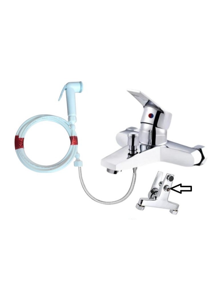 Shams - Bathroom bidet set consisting of an angle valve, a 1.5-meter nickel hose, a bidet handle, and an additional 5-meter hose. Works with any water source. Brass adapter works with the mixer bridge. - Image 1
