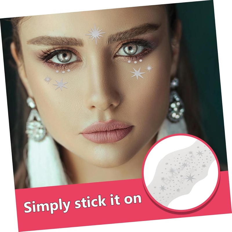 4pcs Tattoo Stickers Makeup Stickers Glitter Freckles Face Tattoos Temporary Sparkle Freckles for Valentines Day Party Supplies for Women - Image 3