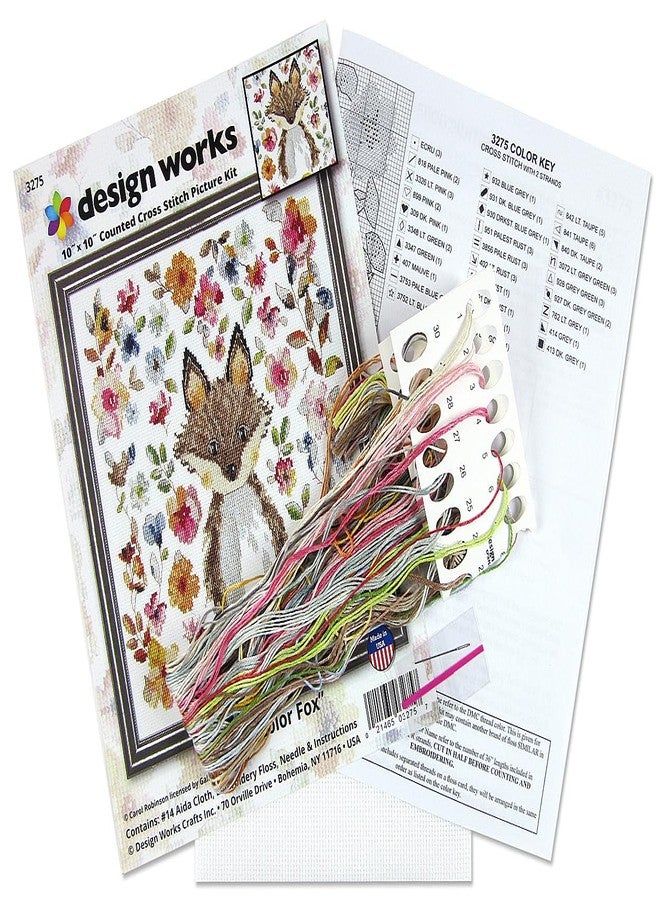 DesignWorks Ink Design Works Crafts Watercolor Fox Counted Cross Stitch Kit - Image 3