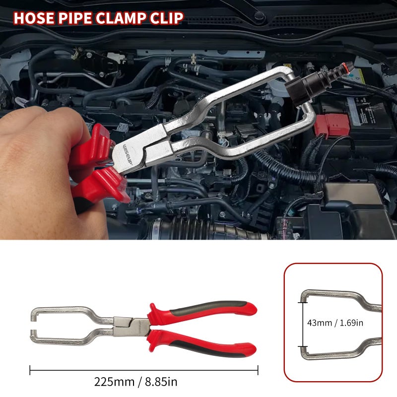 WISEUP 8-Piece Fuel Line Disconnect Tool Set â€“ Fuel Line/Hose Clamp/Removal Pliers, Electrical Disconnect/Push Pin Tools, Relay Puller, Panel Clip Remover & Filter Caliper - Image 2