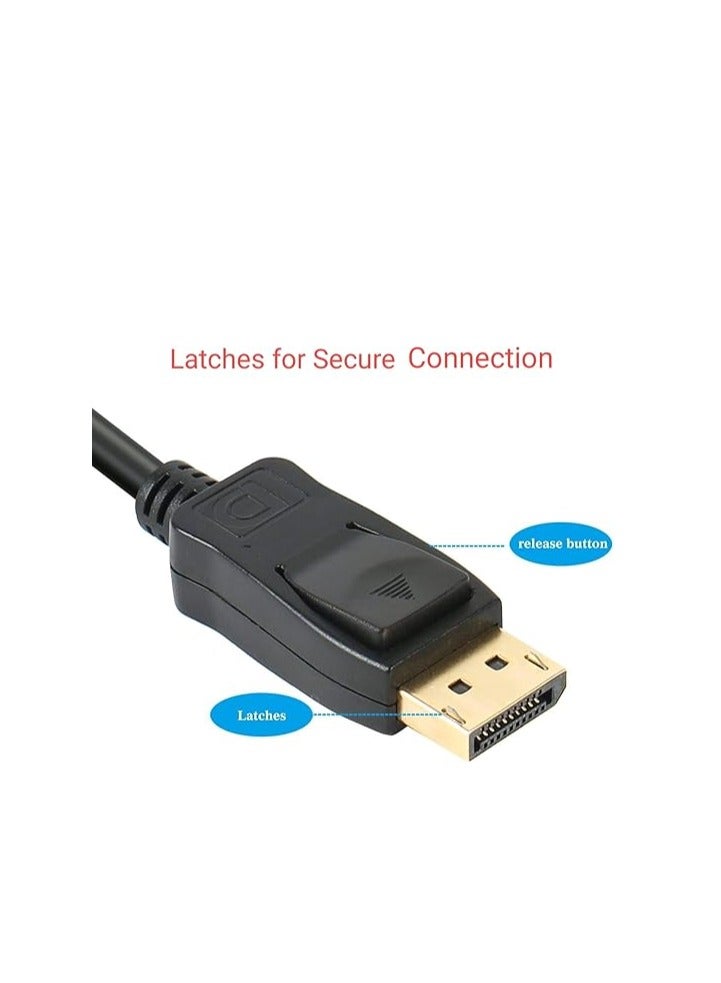 Yiany 4K DisplayPort to HDMI Cable,Yiany1.8m Gold-Plated DP to HDMI Adapter Compatible for Lenovo, HP, Dell, GPU, AMD, NVIDIA, ASUS - 6 Feet  - Image 3