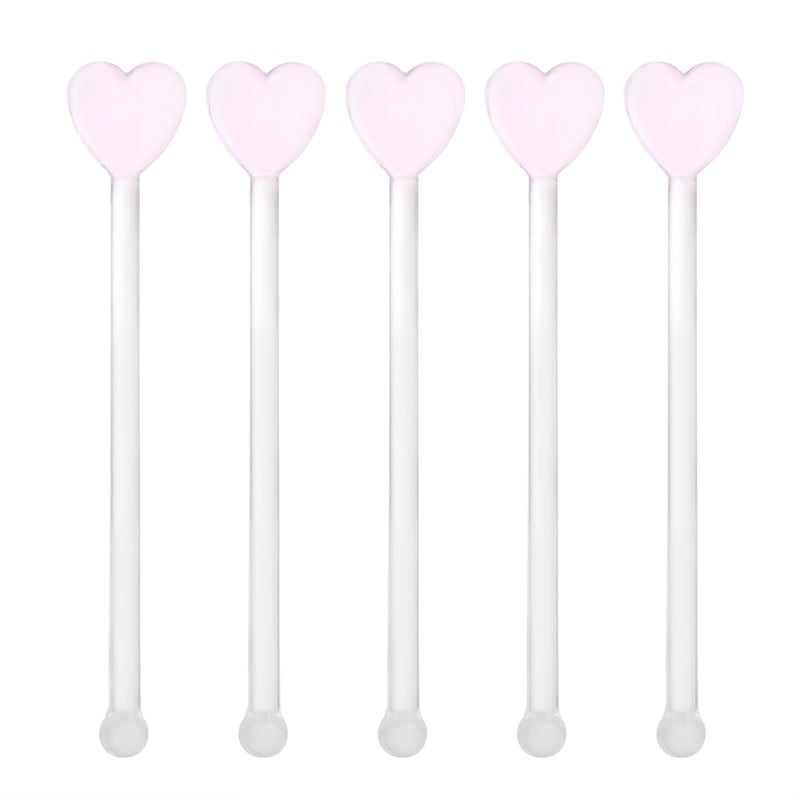 DOITOOL 5pcs Glass Swizzle Stick Adorable Muddle Wine Stirrer Creative Stirring Rod Glass Coffee Mix Sticks Cocktail Mixer Stirring Rod for Coffee Glass Mixer Stick Glass Mix Sticks