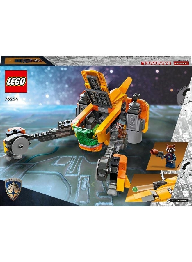 LEGO LEGO 76254 Marvel Baby Rocket's Ship Set, Guardians of the Galaxy Volume 3 Spaceship Building Toy for Kids with Raccoon Super Hero Minifigures  - Image 3