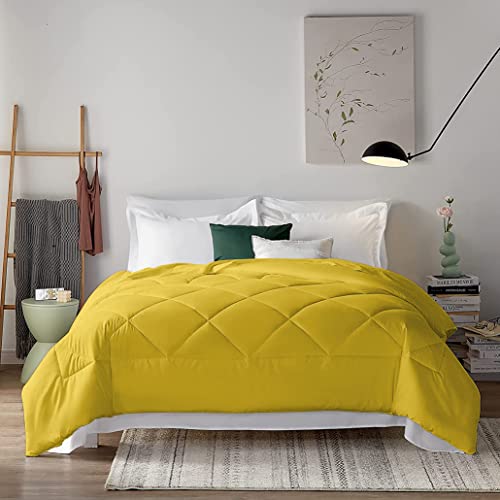 Filbert - 400 GSM Microfiber Rajai King Size Comforter, Super Soft Heavy King Size Blanket for Winter Diamond Stitch (92" x 106" Inches/233cm x 269cm) - Comforter King Size|Gold Yellow - Image 1