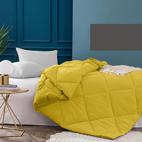 Filbert - 400 GSM Microfiber Rajai King Size Comforter, Super Soft Heavy King Size Blanket for Winter Diamond Stitch (92" x 106" Inches/233cm x 269cm) - Comforter King Size|Gold Yellow - Image 2