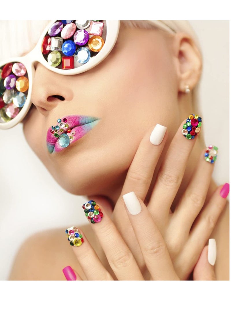 KASTWAVE Bindi Dots Face Jewels Face Jewelry For Women Face Gems Stick On Eye Forehead Crystals Sticker Tears Rainbow Pearl Rhinestones For Makeup Party Festival Accessory Nail Art Decoration(6 Sheets) - Image 2