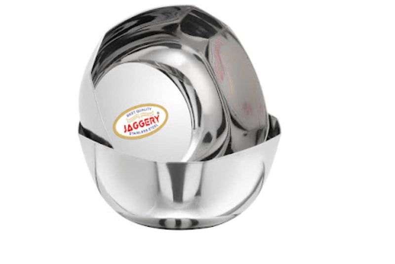 JAGGERY Brand Stainless Steel Heavy Double Square BowlHexagon VatiWatiMirror Finished Katori Set of 8capacity260ml Length and Width 10cm height5cm - Image 2