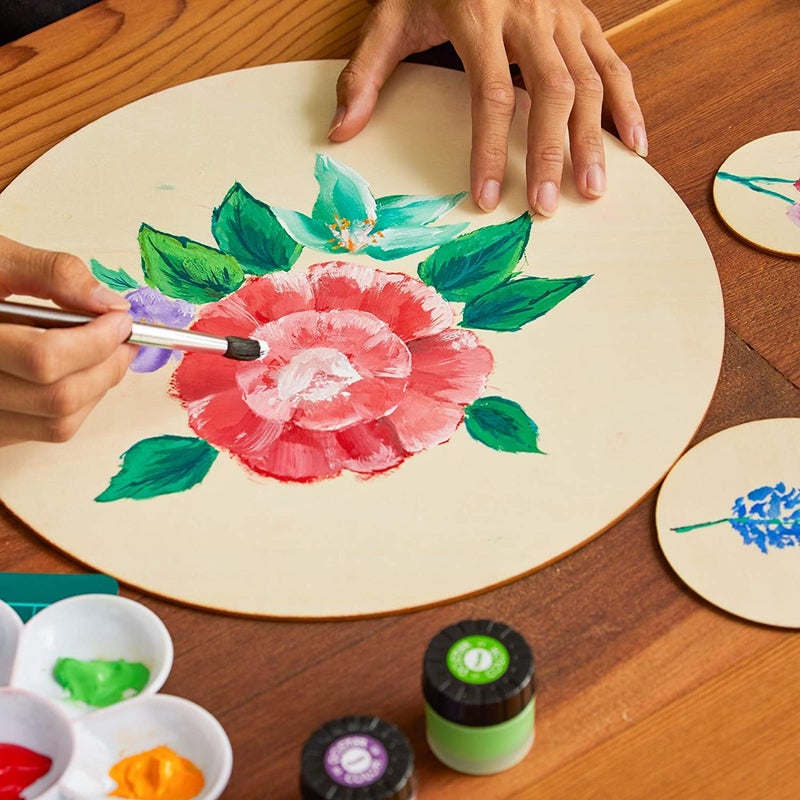Snoogg MDF Wood for Art and Craft for Resin Art Mandala Model Building Home Dcor Painting DIY Wall Clock DIY Plaque Shape Round Size 8 Inch Pack of 25 - Image 4