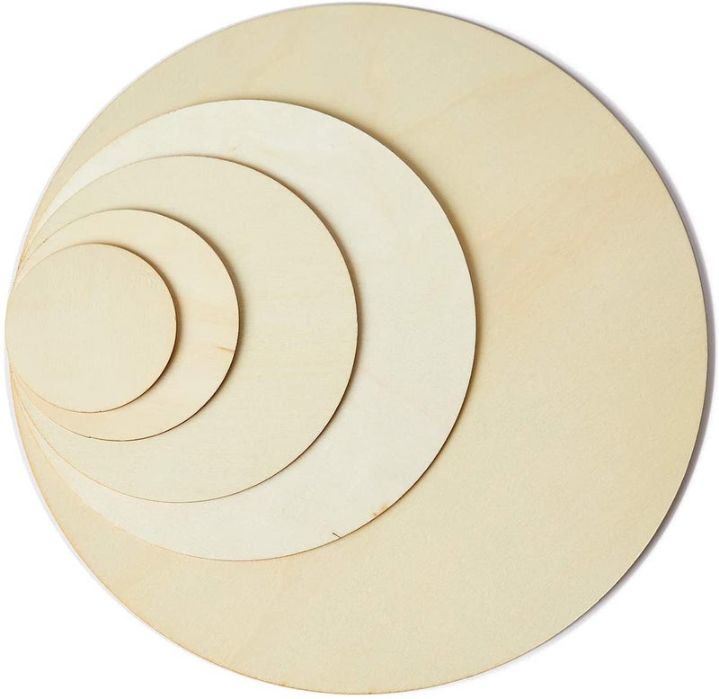 Snoogg MDF Wood for Art and Craft for Resin Art Mandala Model Building Home Dcor Painting DIY Wall Clock DIY Plaque Shape Round Size 8 Inch Pack of 25 - Image 1