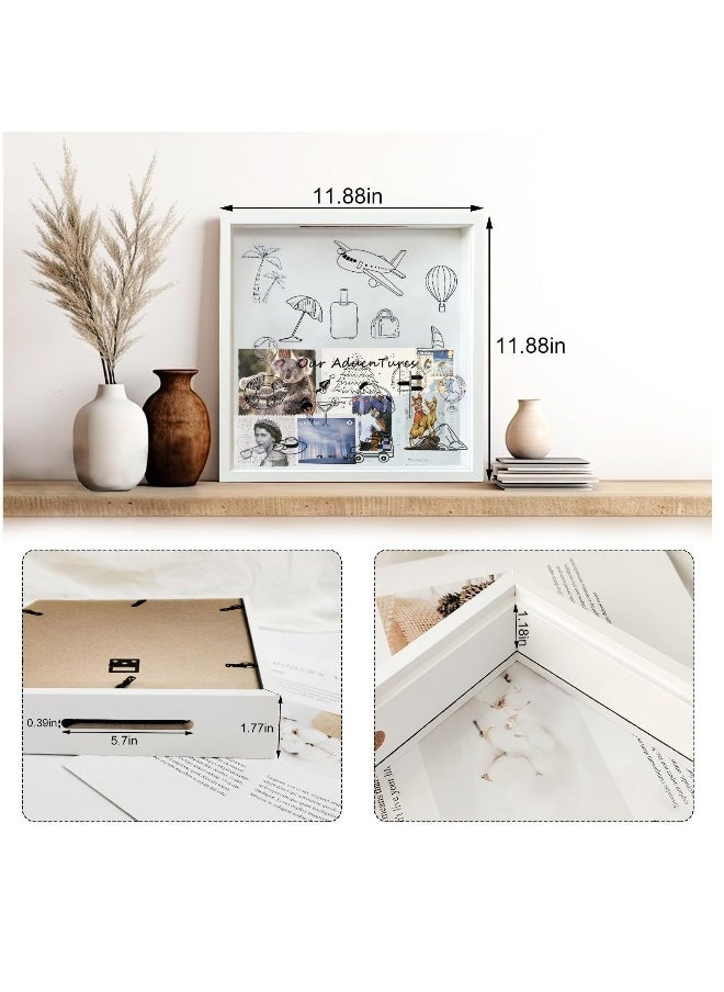 Generic Keepsake Memory Box,Adventure Archive Box,Commemorative Box,Shadow Box with Slot,with Traceless Nails.Suitable for Tabletop and Wall Display,Traveler's Gift, 12in-Cartoon  - Image 2