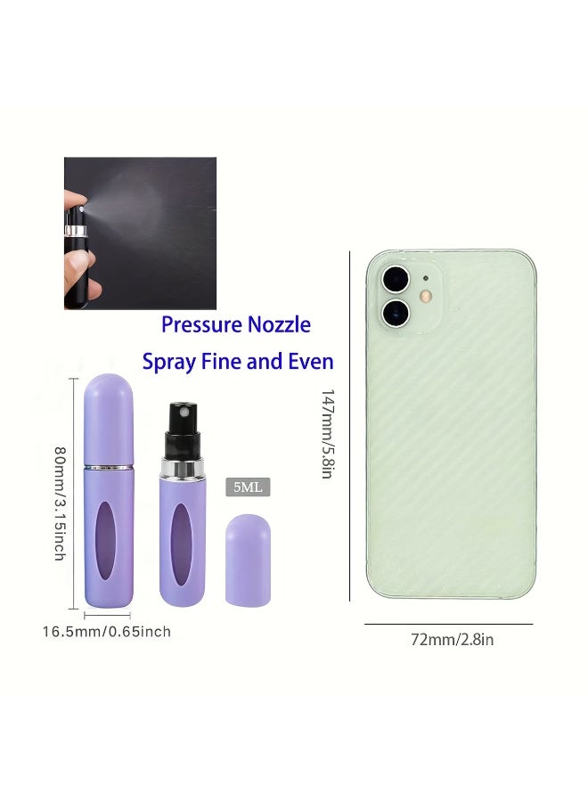 اراباش 3 زجاجات عطر محمولة قابلة لإعادة التعبئة، بخاخ صغير سعة 5 مل، موزع عطر جيب يُعبأ من الأسفل، هدايا للبنات والنساء والأمهات - Image 4