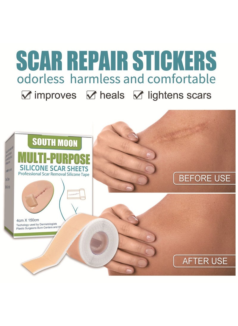 SOUTH MOON Multi-Purpose Silicone Scar Sheets, Efficient Beauty Scars Removal for C-Section, Surgery, Burn, Acne 4*1.5m  - Image 2