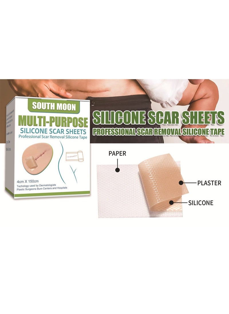 SOUTH MOON Multi-Purpose Silicone Scar Sheets, Efficient Beauty Scars Removal for C-Section, Surgery, Burn, Acne 4*1.5m  - Image 3
