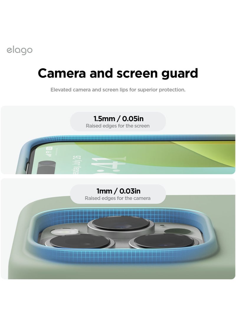 Elago Liquid Silicone for iPhone 16 Pro MAX Case Cover Full Body Protection, Shockproof, Slim, Anti-Scratch Soft Microfiber Lining - Khaki Green - Image 5