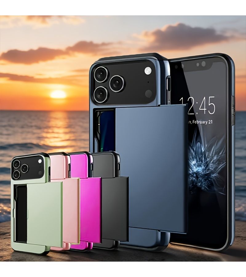 Rose Red Shockproof Wallet Phone Case for iPhone 17 Pro Max Air 16E 16 15 14 13 12 Pro Mini - Image 1