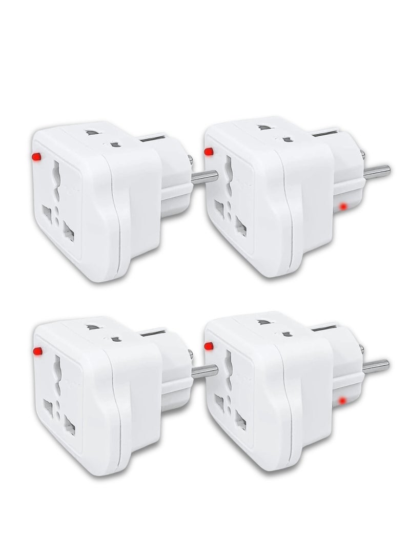 ECVV |4PCS| Travel Adapter for Saudi Arabia/US/UK/Japan/China/Australia Plug Converter to EU/Germany Plug and Others to 2-Pin European Plug Adapter. - Image 1