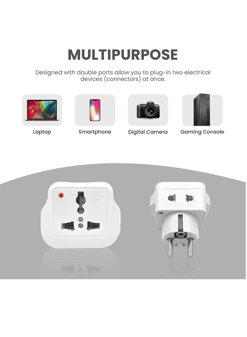 ECVV |4PCS| Travel Adapter for Saudi Arabia/US/UK/Japan/China/Australia Plug Converter to EU/Germany Plug and Others to 2-Pin European Plug Adapter. - Image 2