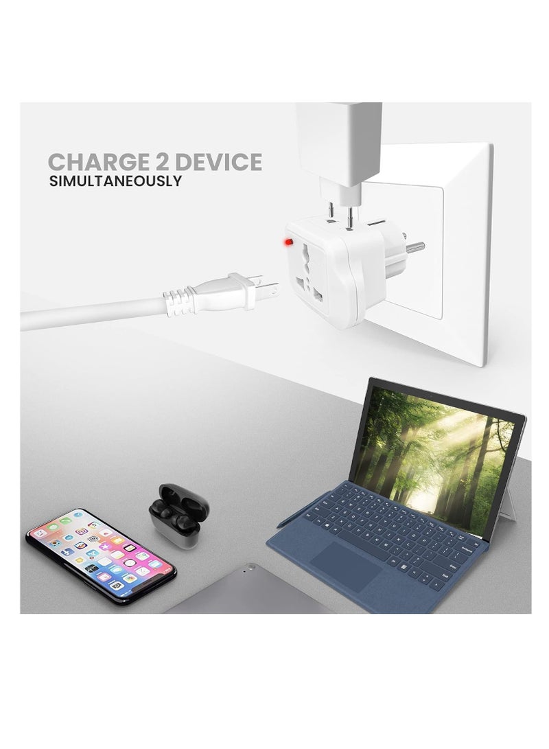 ECVV |4PCS| Travel Adapter for Saudi Arabia/US/UK/Japan/China/Australia Plug Converter to EU/Germany Plug and Others to 2-Pin European Plug Adapter. - Image 3