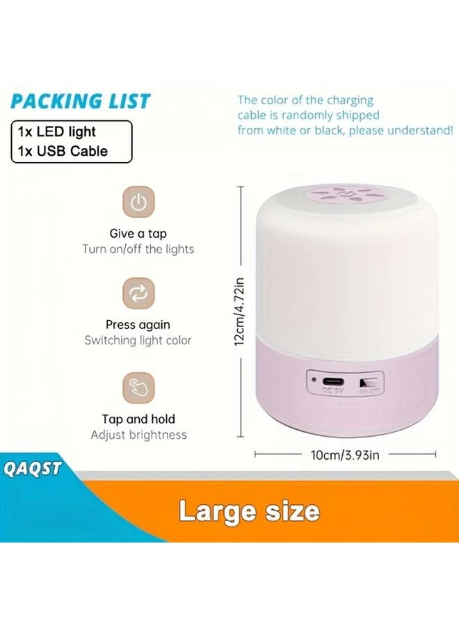 Large Size Smart Reading Light Rechargeable USB Touch Night Lamp Warm White Adjustable Brightness - Image 1