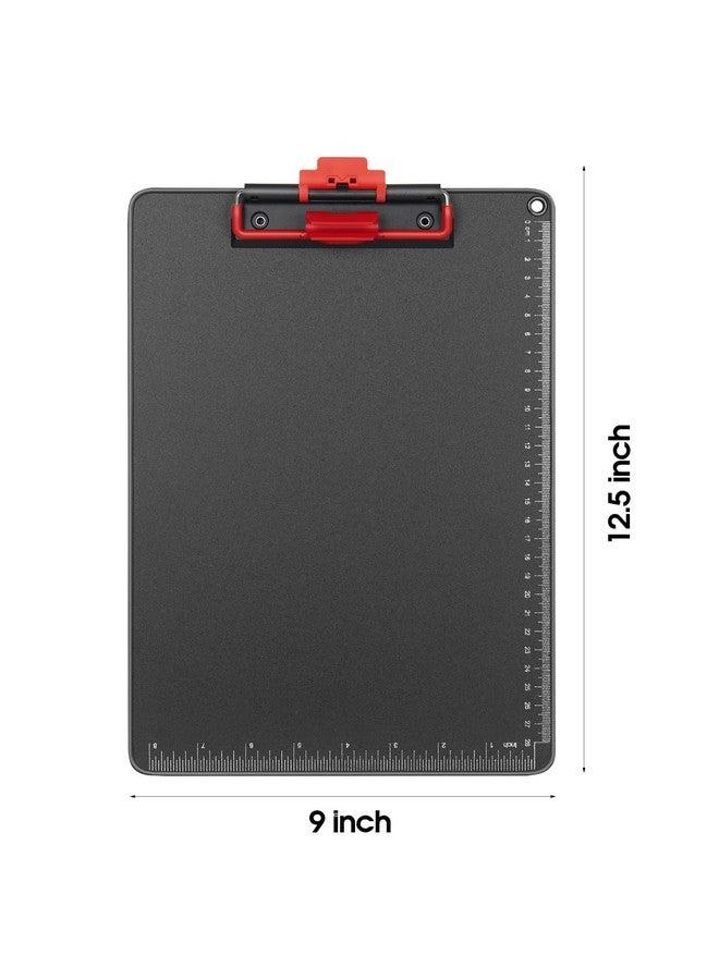 GLOSEN Clipboards With Pen Holder 12.5 * 9 Inch Standard Letter A4 Size Aluminum Wrapped Edge Protection Clipboard With Ruler For School Classrooms Offices Doctor Coaches [Upgraded Clip Board] Set Of 2 - Image 2
